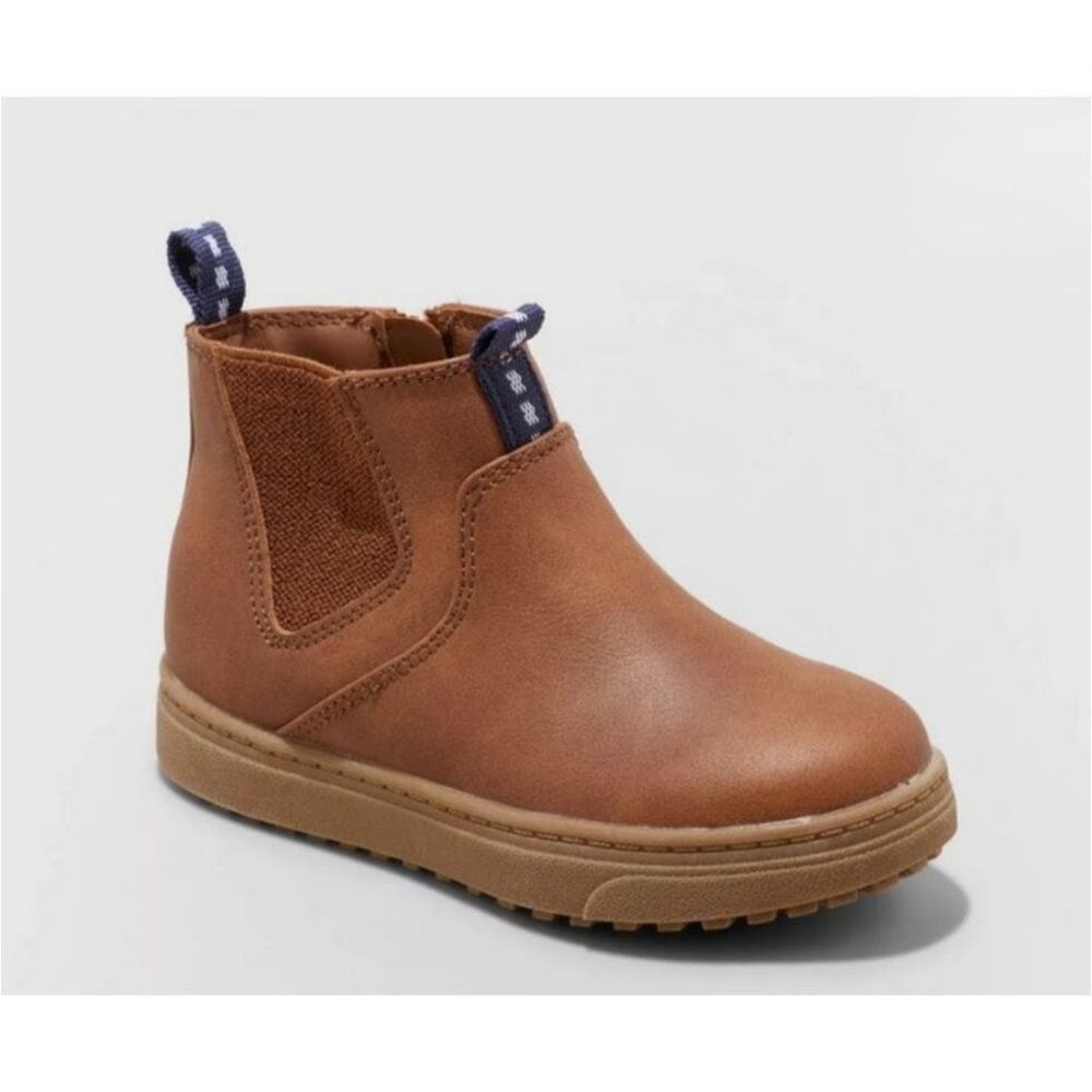 Cat & Jack Toddler Lucas Chelsea Boots Cognac sz 9